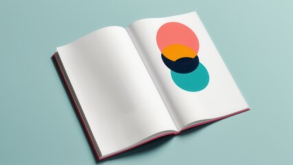A vibrant and modern photograph featuring an abstract composition of overlapping circles in bright, contrasting colors. The image showcases a minimalist design
