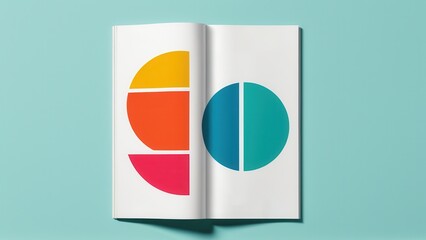 A vibrant and modern photograph featuring an abstract composition of overlapping circles in bright, contrasting colors. The image showcases a minimalist design