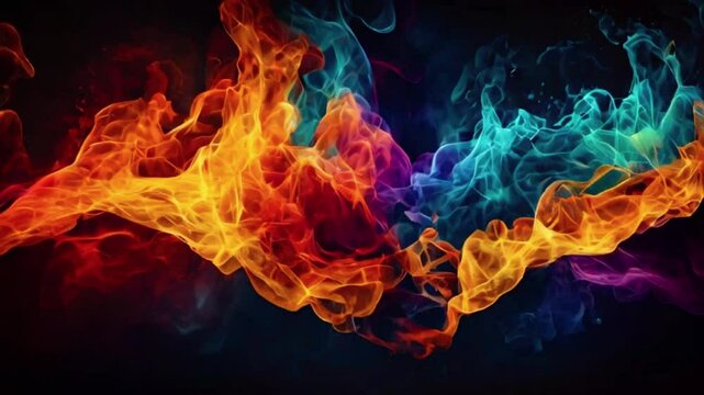Abstract fire background Abstract colorful fire background Abstract smoke background Abstract colorful smoke, 4k Wallpaper Background Animation Video