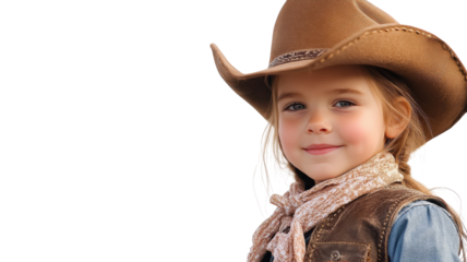 A Cheerful Child Dressed in an Authentic Western Cowboy or Cowgirl Outfit Perfect for Themed Parties, Photoshoots, and Costumes.