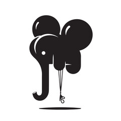 balloon animal silhouette vector illustration