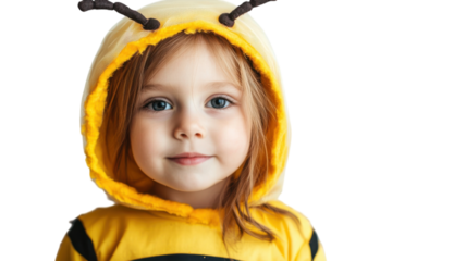 Child Wearing a Cute Bee Costume with Antennae Perfect for Halloween or Themed Events, Ideal for Celebrating Nature and Imagination.