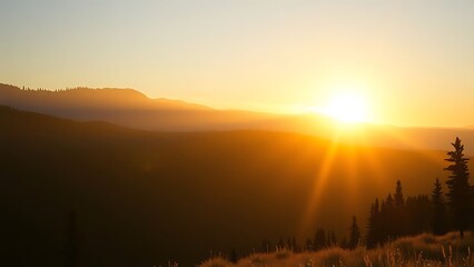 Obraz premium Golden Hour Mountain Sunrise