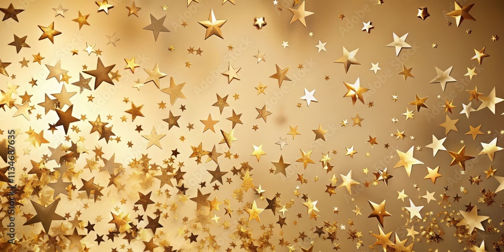 Aufkleber a shimmering background of golden stars in varying sizes, creating a festive and celebratory atmosph