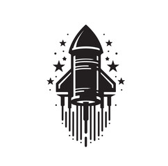 firework rocket silhouette vector illustration