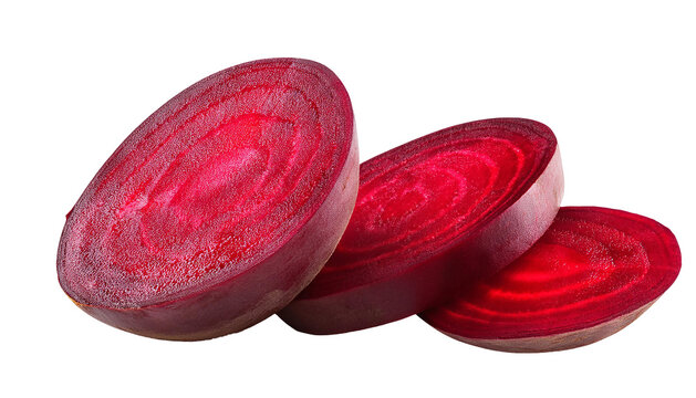 Frische Rote Bete ausgeschnitten: Leuchtend rotes Fruchtfleisch, perfekt f&uuml;r gesunde Rezepte und Superfood	