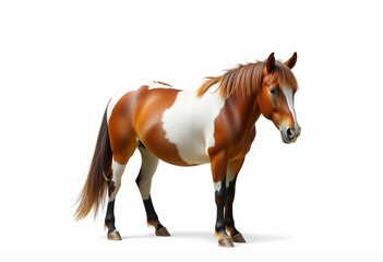 Fototapeta premium realistic horse on a white background.( mammals) 