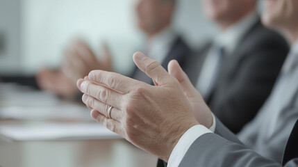 Colleagues Celebrating Success at Conference Table