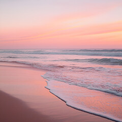 Serene sunset beach scene