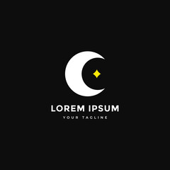 dream logo moon logo design vector flat