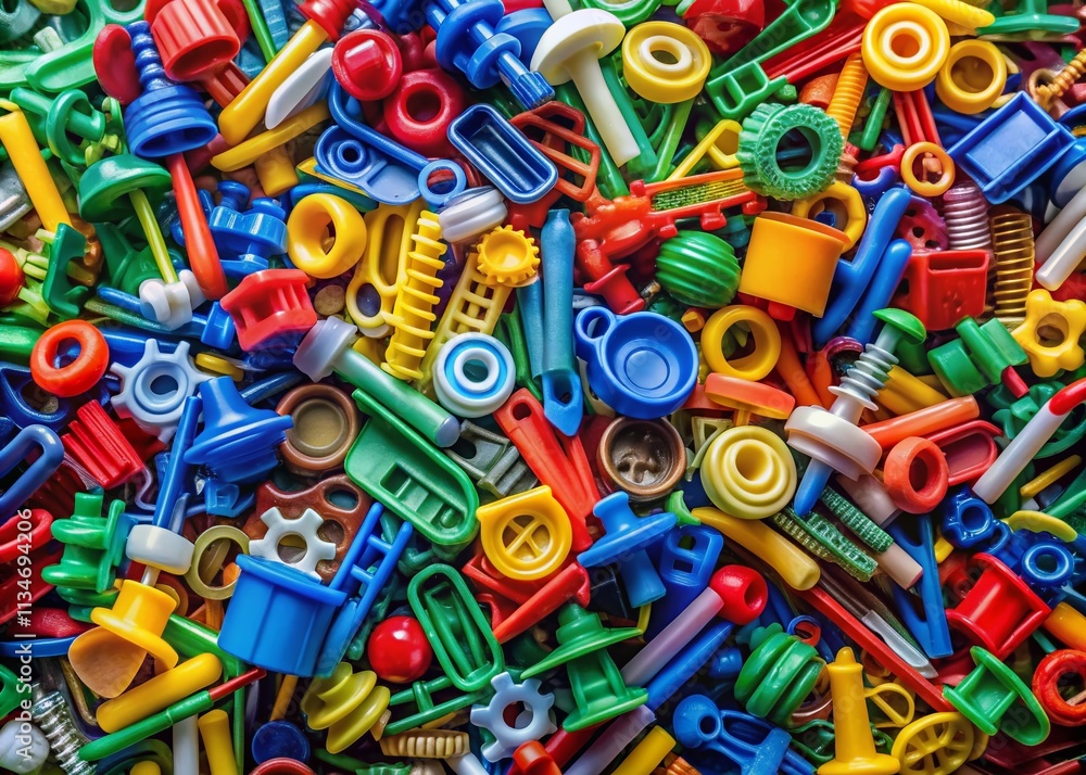 Poster a vibrant array of colorful clips and fasteners for automobiles showcasing the diversity of plastic 