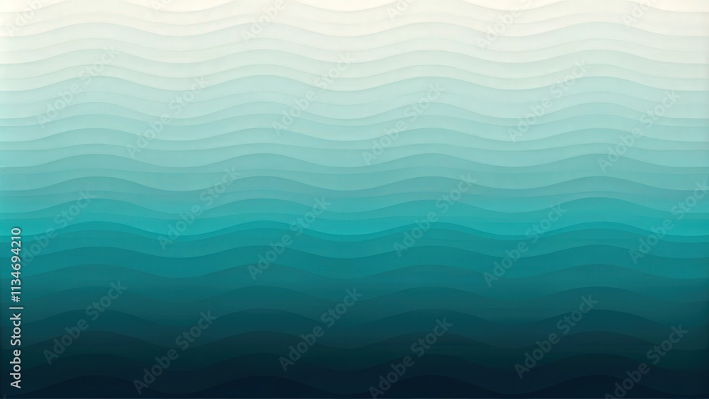 Fototapete abstract teal wavy pattern with gradient color transition from light to dark