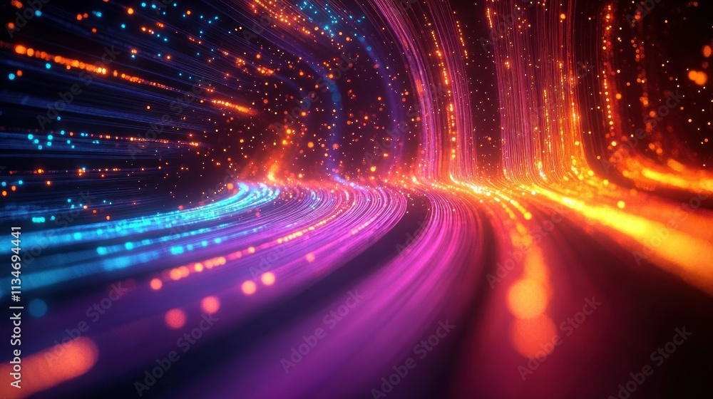 Poster dynamic abstract digital background with motion and light for technology and education