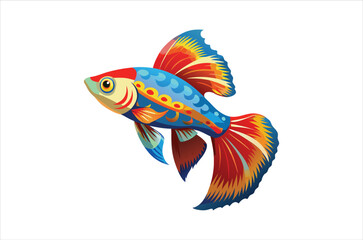 Fototapeta premium guppy vector, icon vector illustration, guppy silhouette of a guppy isolated on a white background, eps, png, svg, vector,