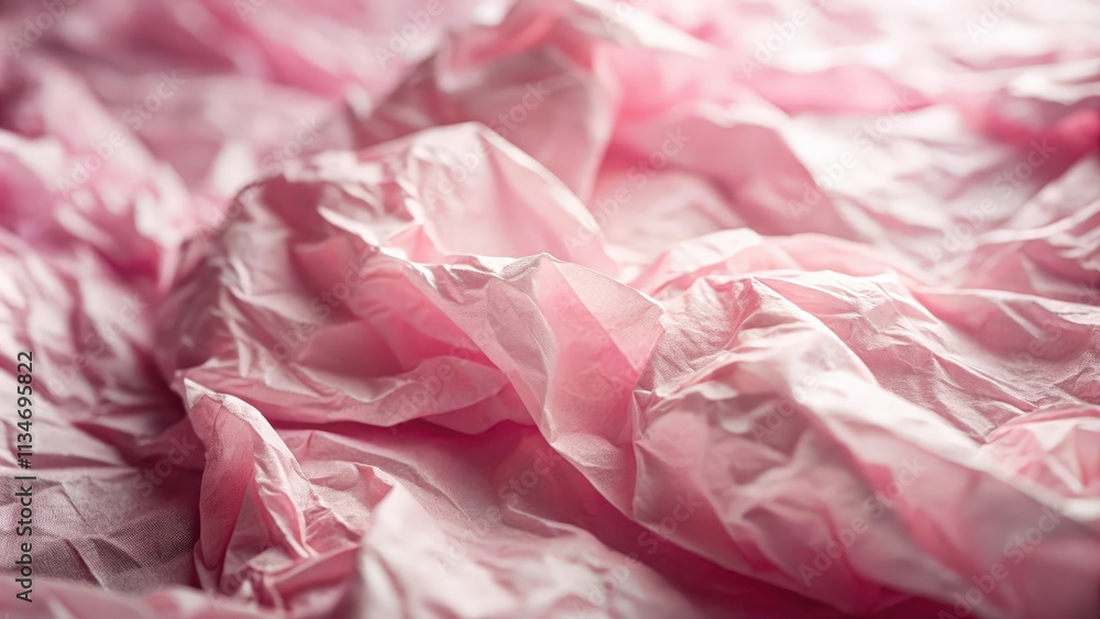 Aufkleber A Soft and Delicate Abstract Background of Wrinkled Pink Fabric with Gentle Light and Shadow Variations