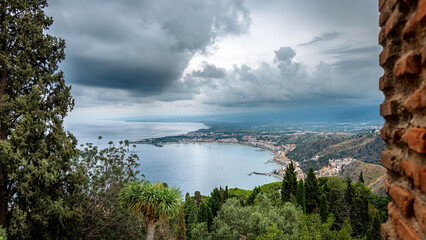 Sicily shore view from Taormina.