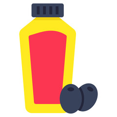 Trendy vector design of olive bottle