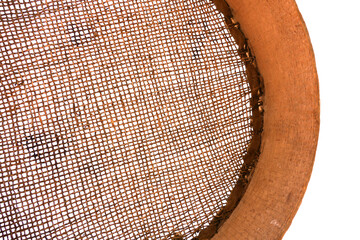 manual classic sieve made of leather for sifting grain,