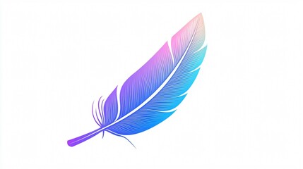 Feather Line Icon Vector Isolated 2D Flat Design for Graphic Design Projects