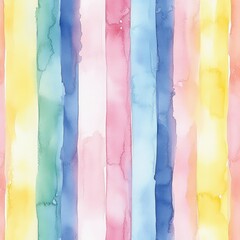 Naklejka premium Watercolor Vertical Stripes Pattern Soft Pastel Vintage Background