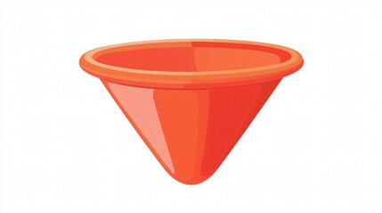 Professional Plastic Funnel Vector Illustration Isolated on White Background