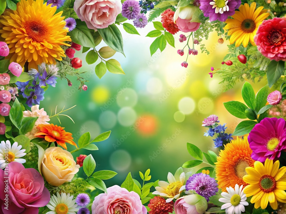 Poster beautiful floral vignettes bundle for elegant design projects featuring various blossoms, leaves, an