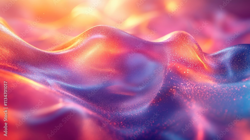 Poster holographic iridescent texture abstract background with geometric patterns and soft pastel lighting