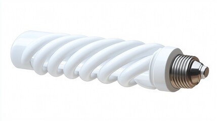 Compact Fluorescent Light Bulb Vector Isolated Illustration