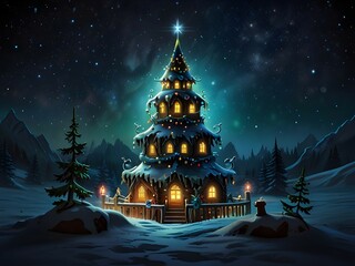 christmas tree in the night
