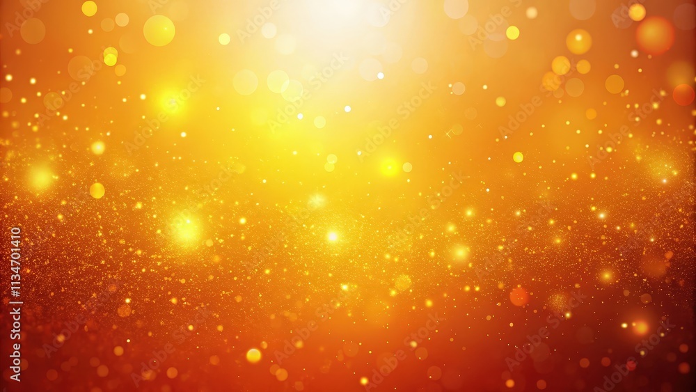 Poster sparkling gold and orange abstract background with glimmering lights