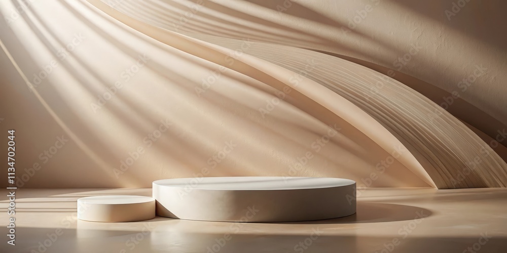 Aufkleber Minimalist Abstract Background with Circular Platform and Soft Light