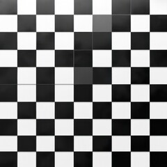 Black and White Checkerboard Pattern Minimalist Design Geometric Grid Artwork