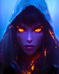 portrait of a girl with a wand