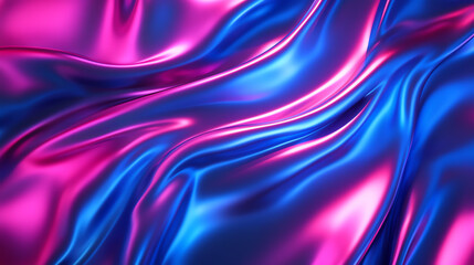 Obraz premium Vibrant silk texture featuring smooth waves of pink and blue colors, perfect for designs.