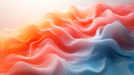 Obraz premium Soft gradients delicate transitions between coral teal creating a soothing liquidlike effect across the design for modern UI