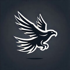 Obraz premium Stylized eagle in flight with dynamic wings.