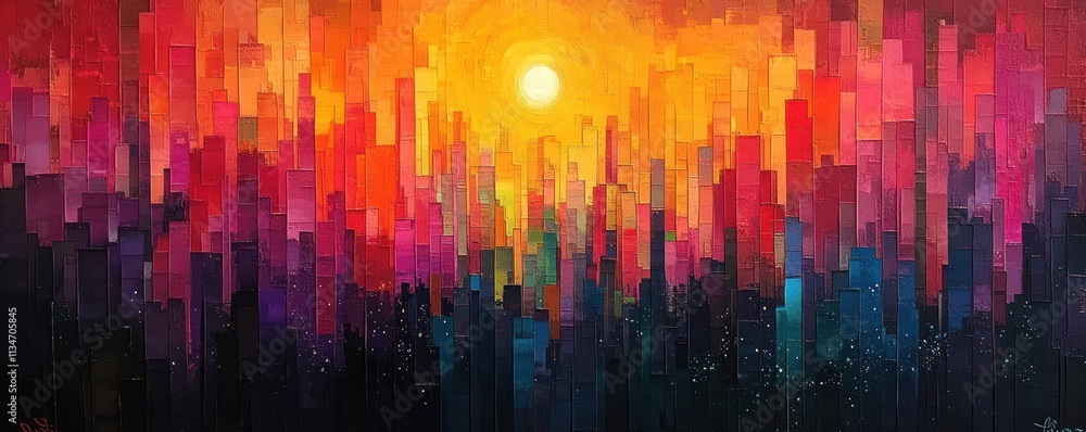 Poster colorful pixelated abstract texture background with holographic iridescent patterns and soft lightin