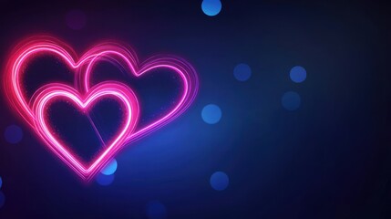 A vibrant display of neon hearts against a dark background, symbolizing love and affection with a modern, artistic touch.