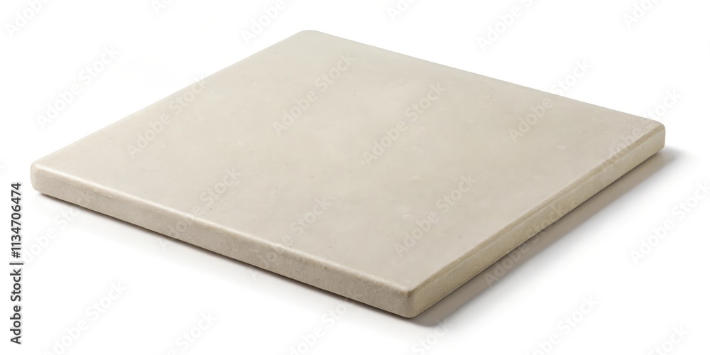 Leinwandbilder a single beige rectangular tile with a slightly textured surface isolated on a white background.