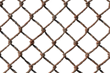 Naklejka premium Rusty Wire Mesh Isolated on PNG Transparent Background