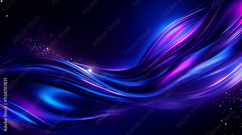 Poster vibrant abstract waves of blue and purple create a mesmerizing visual effect.
