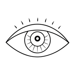 Mystic Eye Line Art Icon.