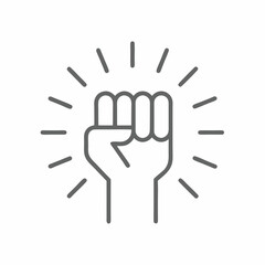 Fototapeta premium Minimalist Fist Icon for Activism and Unity.