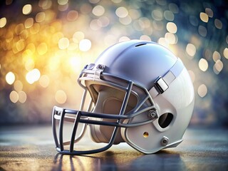 Fototapeta premium Blank White American Football Helmet Mockup - Side View with Front and Back Perspectives, Ideal for Sports Branding and Design Projects