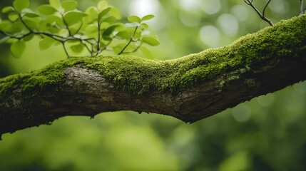Bright green moss macro shot close up generative ai