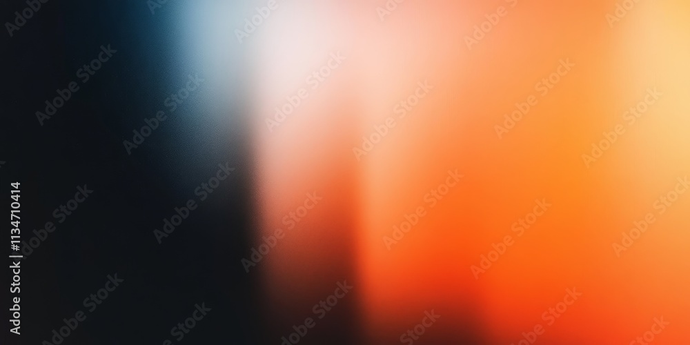 Poster black to orange gradient background with white blend noise texture effect
