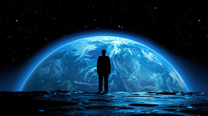 Obraz premium Business Executive Utilizing Global Business for Tracking Assets 