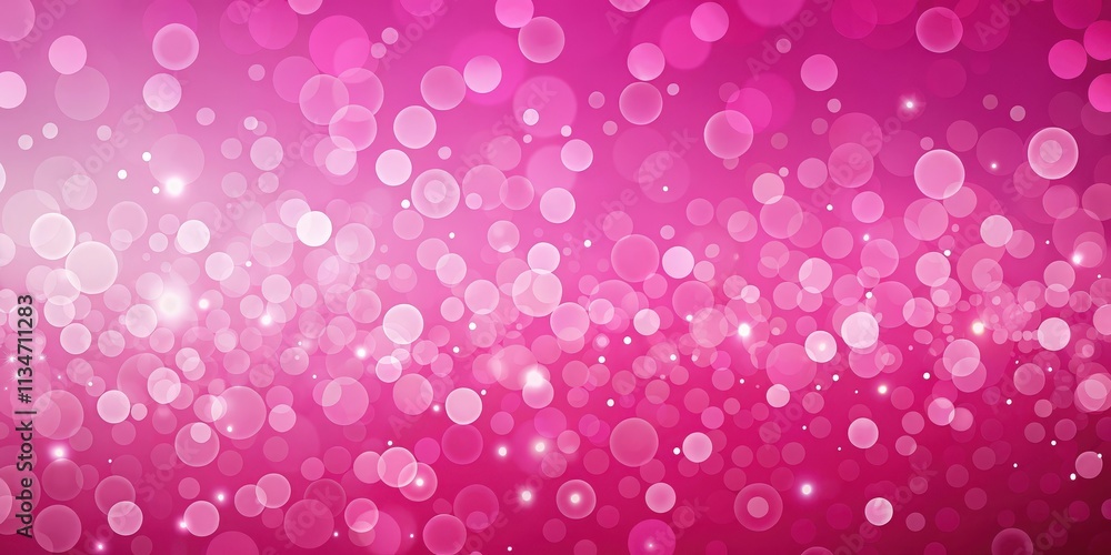 Fototapete abstract pink bokeh background with scattered light circles and a gradual gradient from white to pin