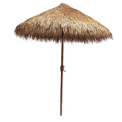 Straw Umbrella Stands Isolated on PNG Transparent Background