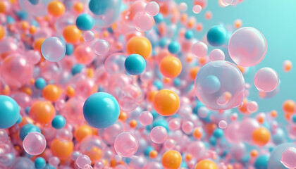 Abstract 3D rendering of pastel colored spheres.  Perfect for backgrounds, websites, and playful designs.
